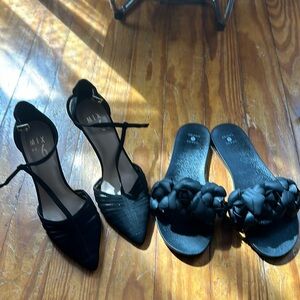Buy One Get One Free Mix 6 Black Heels with Free Shade & Shore black slides